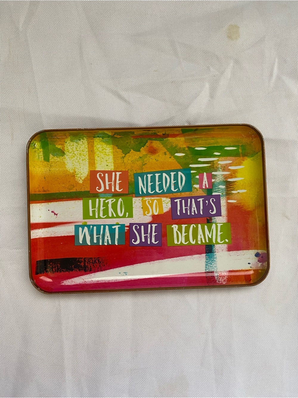 Colorful Inspirational Makeup Organizer Tin - Multicolor